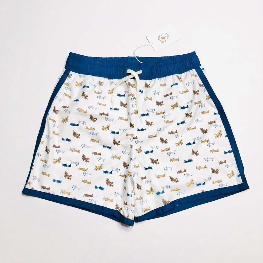 FIN & VINCE Airplane Print Swim Trunks - 12/14